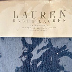 RALPH LAUREN HOME KING NIGHTSPREAD BLANKET NAVY NWT